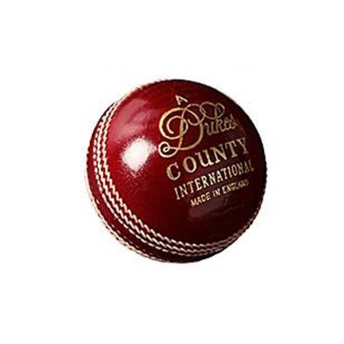 DUKES 4PC COUNTY INTERNATIONAL RED CRICKET BALL